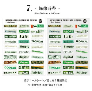 即日出荷 大きめ 英語ステッカー 英語シールシート 2種類紙質 透ける 透明 英語 シール マステシール シールシート 手帳デコ コラージュ 素材 ジャンクジャーナル デコレーション 手芸 携帯