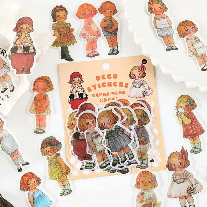 楽天市場 即日出荷 マステシール 大きめ 女の子 女子 男子 男の子 男性 彼女 海外 シール ステッカー 40枚 全6種類 透ける 大人 フレークシール 人物 海外 手帳デコ ビンテージ アンティーク コラージュ 素材 レトロ ジャンクジャーナル Diy きれい おしゃれ 日常生活