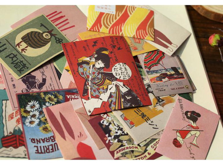 楽天市場 即日発送 昭和 レトロ ステッカー ヴィンテー 和風シール 和風 京都 歌舞伎 美人 女の子 イラストステッカー 80年代 70年代 ジャンクジャーナル 手帳デコ デコレーション素材 アイテム アレンジ コラージュ素材 ビンテージ アンティーク 手芸 スマホ Diy Diy