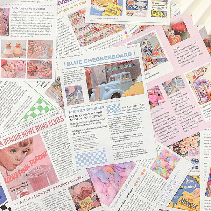 楽天市場 即日出荷 海外 英語 デザインペーパー 素材紙 ヴィンテージペーパー レトロ アンティーク 50枚 手帳デコ コラージュ 素材 ジャンクジャーナル 素材ペーパー 背景紙 デコレーション 手芸 スマホ ハンドメイド 資材 素材 英文 新聞紙 雑誌 薄手 薄い 誕生日会