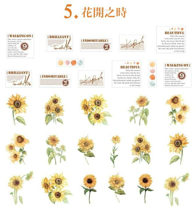 楽天市場 即日出荷 海外 ステッカー 透明シール リアル ひまわり アジサイ 紫陽花 薔薇 シャガ 英字 紅葉 数字 チューリップ 水仙 月 満月 シール クリア シダ 植物 花 フラワー 葉っぱ ジャンクジャーナル コラージュ素材 デコレーション 手帳デコ Pet ダイカット