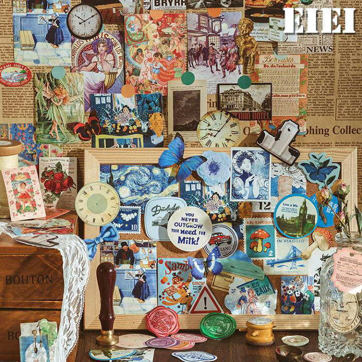 楽天市場 即日出荷 100枚 レトロ 海外シール 色別 ヴィンテージ アンティーク インスタ風 写真 フォトシール 手帳デコ コラージュ 素材 ジャンクジャーナル デコシール 植物 英語 女の子 人物 蝶 リボン 桜 海外ステッカー 紫 ピンク 青 ブラウン アメリカン チケット