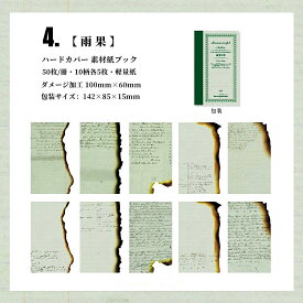 即日出荷 ダメージ加工 素材紙 ブック ハードカバー 製本タイプ デザインペーパー 50枚 背景紙 海外 コラージュ 素材 大容量 素材ペーパー 紙活 紙もの 薄手 アンティーク 火 燃え跡 燃え 焦げ 破れ スクラップブック レトロ 手帳 日記 手芸 ハンドメイド 資材 素材 DIY