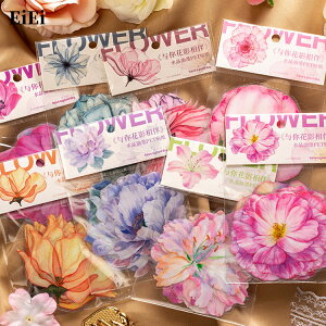 即日出荷 フレークシール 大きめ 花 フラワー 海外ステッカー 透明シール 海外ステッカー コラージュ 素材 海外シール クリア PET 耐水 ジャンクジャーナル デコシール デコレーション 藤の