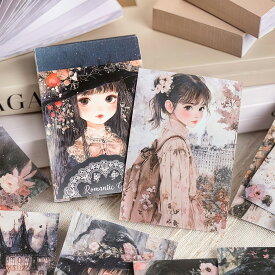 即日出荷 シールブック 50柄50枚 人物シール 女の子 魔法 少女 冬 コーヒー 珈琲 黒猫 フルーツ マステシール コラージュ素材 キャラクターステッカー かわいい おしゃれ 女子 イラストシール ミニステッカーブック ハンドメイド マスキングテープ素材 コラージュ 手帳 DIY