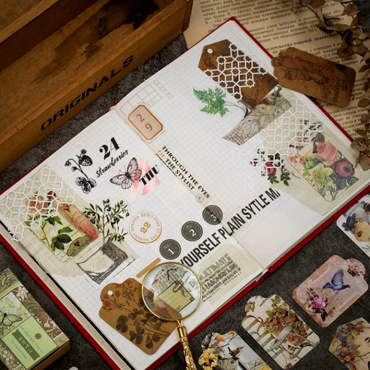 楽天市場 即日出荷 海外 アンティークタグ ビンテージタグ レトロ 50枚入り デザイン 全て異なる 2種類材質 素材 デコレーション コラージュ ジャンクジャーナル アンティーク ヴィンテージ イラストカード しおり 箱入り ケース付き 日記 文房具 卸売のｅｉｅｉ 楽天