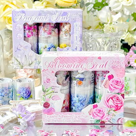 即日出荷 型抜き 柄違い6点入 ダイカット クリアテープ 花柄 薔薇 ローズ アジサイ 紫陽花 花束 紅葉 葉っぱ コラージュ素材 お買い得セット マスキングテープ 耐水 幅広50mm ロールシール 英語 背景 水彩 PETシール 背景シール デコレーション コラージュ 素材 EiEi DIY