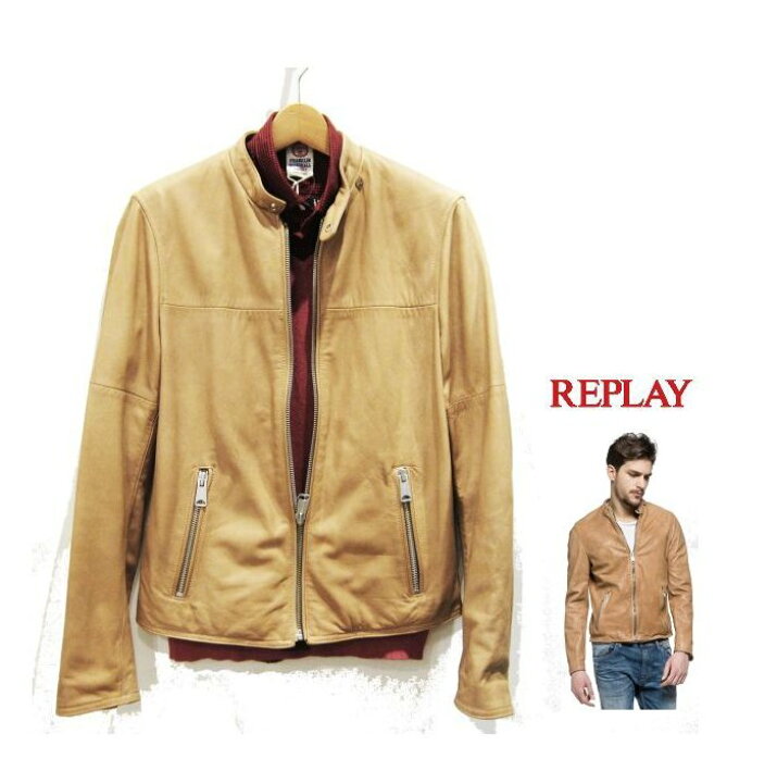 楽天市場】REPLAY 【 リプレイ 】MENS ラム・レザー ライダース 