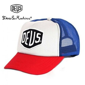 DEUS EX MACHINADEUS【 デウス エクス マキナ 】LOGO 刺繍メッシュCAP 【 Baylands Trucker 】TRADE　MARKcolor【 BLUE×RED 】ブルー×レッド