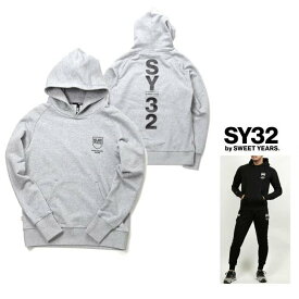 ■■SALE■■SY32 by SWEET YEARS【 スィートイヤーズ 】TNS1713-2GY【NEW SHIELD LOGO P/O HOODIE】フード BIGロゴ・プルオーバー・パーカーcolor:【 GREY 】グレー