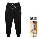 SY32 by SWEET YEARS【 スィートイヤーズ 】TNS1706・13065【REGULAR SWEAT PANT】ロゴ・スウェットパンツcolor:【 BLACK×BLACK 】ブラック×ブラック