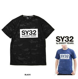 ■■SALE■■SY32 by SWEET YEARS【 スィートイヤーズ 】【TNS1728】EMBOSS CAMO BOX LOGO TEEBIGスクエア・ボックスロゴ半袖・アスレチックス・Tシャツcolor:【 BLACK×WHITE 】ブラック×ホワイト