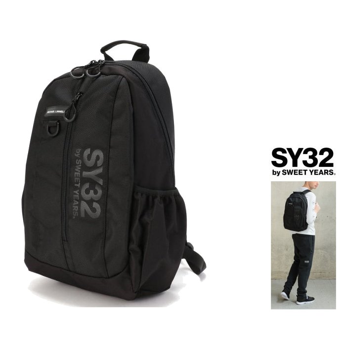 SY32 by SWEET YEARS 最新作 バックパック入荷 くらしを楽しむアイテム 柔らかな質感の スィートイヤーズ 9184 MICHAEL LINNELL STANDARD ロゴ ブラック グラフィック BACKPACK バックパックcolor: BLACK