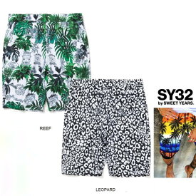 SY32 by SWEET YEARS【 スィートイヤーズ 】14352【 GRAPHIC PATTERN SHORT PANTS 】グラフィック・プリントリラックスショート パンツcolor:【 REEF 】リーフcolor:【 LEOPARD 】レオパード
