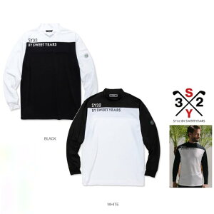 ����SALE����SY32 by SWEET YEARS �� GOLF�y �X�B�[�g�C���[�Y �zSYG-23ABS10�y Carvico RENEW WAVE MOCK �z���S�E�v�����g�����E���b�N�l�b�N�E�����O�X���[�u�V���ccolor:�y BLACK �z�u���b�Ncolor:�y WHITE �z�z��