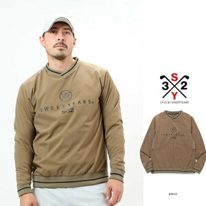 SY32 by SWEET YEARS �� GOLFSYG-24A030�y SOLOTEX FREEMOTION PISTE SHIRTS�bMEN'S �z���S�E�����E�X�g���b�`�E�v���I�[�o�[�X�g���b�`�E�����O�X���[�u�V���ccolor:�y BEIGE �z�x�[�W��