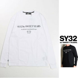 SY32 by SWEET YEARS【 スィートイヤーズ 】14178J-W【 SANS SERIF LOGO L/S TEE 】胸ロゴ・長袖・ロングスリーブTシャツcolor:【 BLACK 】ブラックcolor:【 WHITE 】ホワイト