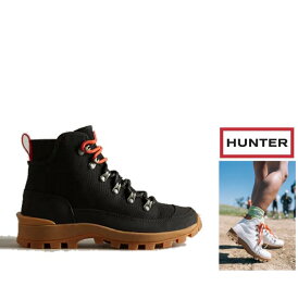 HUNTER BOOTS【ハンター】メンズ ショート スノー ブーツMFS9000CNV BLK【 M CANVAS DESERT COMMAND BOOTS 】レースアップ・ミドル丈・コマンド・ブーツ・長靴color ： 【 BLACK 】ブラック