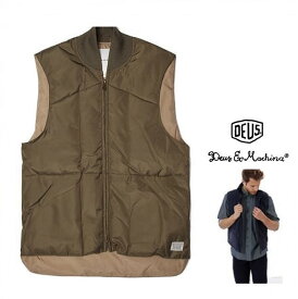 ■■■30%OFF■■■DEUS EX MACHINADEUS【 デウス エクス マキナ 】『KENNY VEST 』DMP76311 レーシングベスト　ナイロンベストダウン・ジャケット（RIB　ZIP ナイロン・ブルゾン・ジャンパー）color【 ARMY 】アーミー