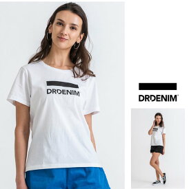 DR.DENIM【ドクターデニム】Luna Tee White LOGO　T-Shirtグラフィックロゴ 半袖　クルーネックTシャツcolor【 White 】ホワイト