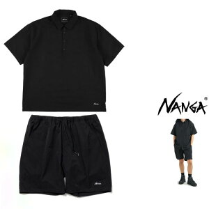 NANGA�y �i���K �zN2610-1M096A�ENW2411-1I903Dot AirR COMFY SET UPPOLO SHIRT & Short Pants�h�b�g�G�A�E�G�A�N���X�E�|���V���c���V���[�c�E�Z�b�g�A�b�v�X�[�cColor�F�y BLACK �z�u���b�N