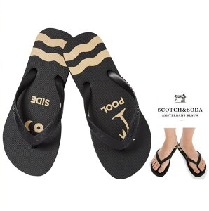SCOTCH��SODA�y �X�R�b�`&�\�[�_ �z144109 Punch-Out Flip Flops The Pool Side���j�Z�b�N�X�E�r�[�`�T���_��color�F02�y BLACK×BEIGE �z�u���b�N×�x�[�W��