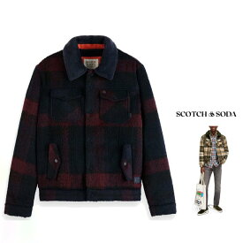 SCOTCH＆SODA 【 スコッチ&ソーダ 】174392【 Checked wool-blend over・jacket 】チェック・ウール・オーバージャケットCOLOR：【 RED×NAVY 】レッド×ネイビーチェック柄