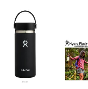 HYDRO FLASK ynCh tXNz16IX ChE}EX#5089022w16 oz WIDE MOUTHxSPECEe:473ml@a:58mm{̐@ ×:74mm×180mm@d:297g18/8 XeXcolorFyBLACKzubN