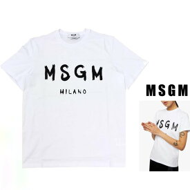 MSGM【 エムエスジーエム 】 MDM510-200002『 brush writing logo T-shirts 』Crew-Neck Tee半袖プリント・手書きプリントTシャツcolor【 WHITE 】ホワイト