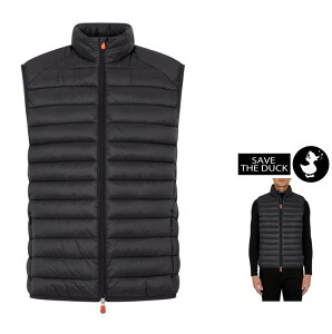 SAVE THE DUCK�y �Z�C�u�U�_�b�N �zD82410M�y ADAM �zGIGA13 Men's Adam Vest with Standing Collar�i�C�����E�L���e�B���O�E�x�X�g�E�W���P�b�gColor�F�y BLACK �z�u���b�N