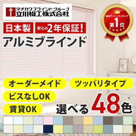 【立川機工 FIRSTAGE アルミブラインド 25 オーダーメイド 幅15〜260cm 高さ11〜300cm】コードレス つっぱり 耐水 スリット ブラインド アルミ 横型 オーダー カーテンレール 送料無料（blind 遮光 遮熱 オルサン 国産 ロールスクリーン） タチカワ