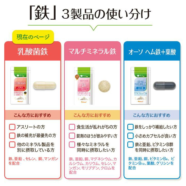 楽天市場】【公式】【医師推奨】 乳酸菌鉄 60粒 オーソサプリ 鉄分 