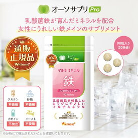 【公式】【全国1500以上の医療機関で採用】【複数購入で送料無料】 マルチミネラル鉄 90粒 オーソサプリ 鉄分 ミネラル サプリ サプリメント 健康 鉄分サプリ 錠剤 栄養 ミネラル アスリート 貧血 鉄分不足 妊娠 出産 授乳 成長 成長期 子供 男性 女性 栄養補給 健康食品