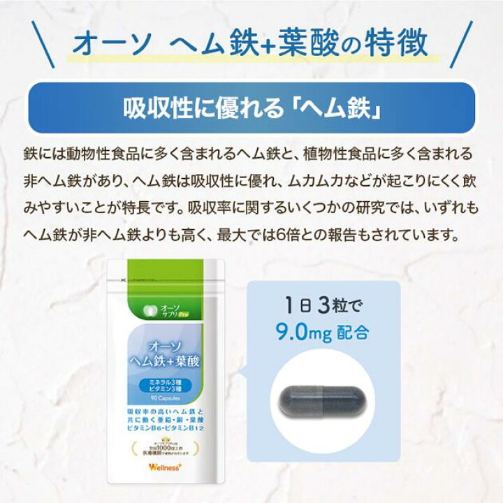楽天市場】楽天1位獲得!【医師推奨 国内製造】 オーソヘム鉄+葉酸 30日 