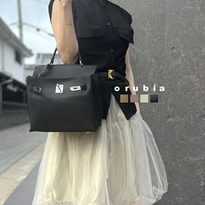 楽天市場】【Sac Ciel】 レザーバッグ ミディアム ハンドバッグ  
