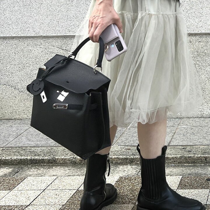 楽天市場】【Sac Ciel】 レザーバッグ ミディアム ハンドバッグ 