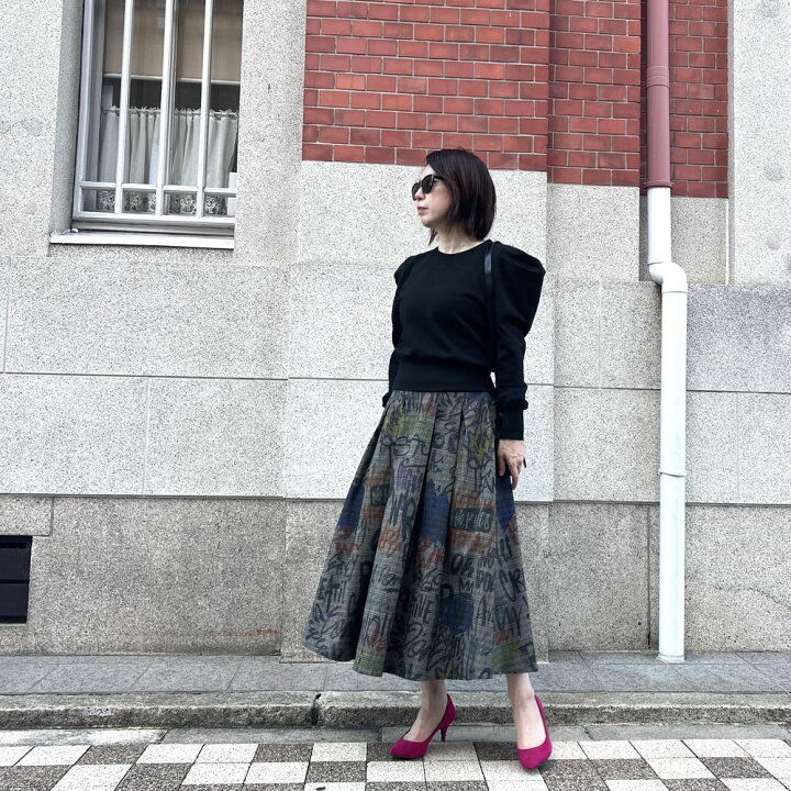 楽天市場】スカート アート グラフィック チェック柄 ロングスカート  