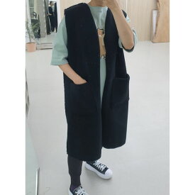 「商品大幅値下げ 在庫ある分だけ早い者勝ち」ジレ ベスト ロング ボア コート ファー ノースリーブ 羽織 フロントポケット orubia オルビア