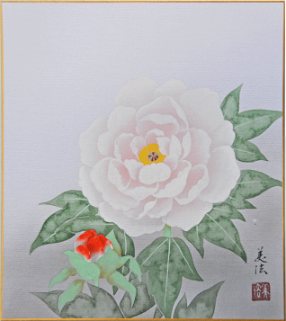 田中みどり 「白椿」真筆 油絵 絵画 SM 油彩 田中みどり 「白椿」真筆 油絵 絵画 SM 油彩