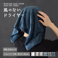 ヘアドライタオル ヘアタオル 風のないドライヤー ショートヘア用 2枚セット 同色 メンズ フェイスタオル…