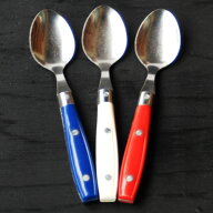 ビストロカトラリー カフェスプーン 3本セット Fillet Collection フランス製 NERON トリコロール ティー…
