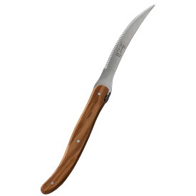 【正規輸入品】ライヨール オリーブハンドル グルメ ダイニング ナイフ トマトナイフ フランス製 NERON カーブの波刃 木のハンドル ベジタブルナイフ ペティナイフ キッチン アウトドア カトラリー ステーキナイフ おしゃれ キャンプ サラダ【送料無料】