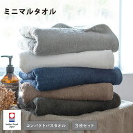 今治タオル コンパクトバスタオル 3枚セット 肌触り 吸水 速乾 綿100% ミニマルタオル 送料無料 ビッグフ…