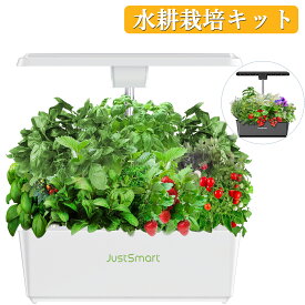 水耕栽培 キット LED 野菜栽培キット 室内 静か 家庭菜園 植木鉢 プランター おしゃれ LEDライト付 観葉植物 スポンジ タイマー機能付 循環式ポンプ ガーデニング 植物育成 育苗キット JustSmart