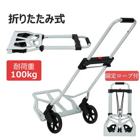 全品ポイント5倍 限定価格 楽天ランキング1位 キャリーカート 台車 折りたたみ ハンドキャリー 耐荷重100KG 軽量 コンパクト 静音 スチール製 家庭用 小型 ホームキャリー 手押し カート 台車 ガーデン 荷物 運搬 釣り アウトドア 固定ロープ付