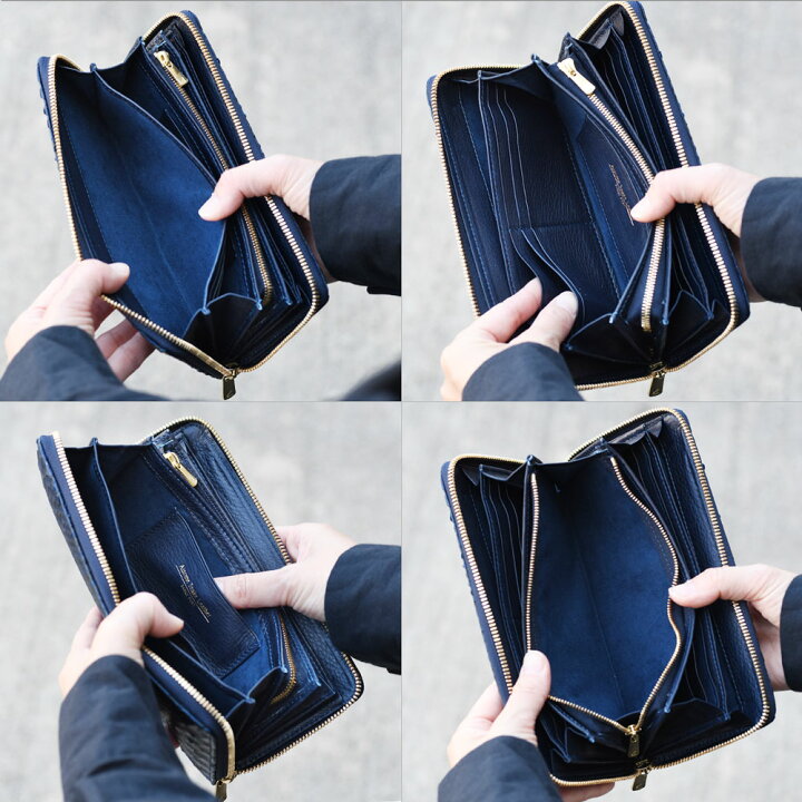楽天市場】長財布 ラウンドファスナー 蛇革 藍染め 日本製 BAGGY PORT 