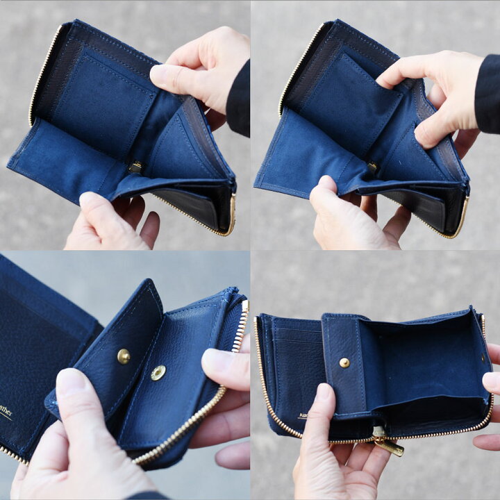 楽天市場】ミニ財布 L字ファスナー 蛇革 藍染め 日本製 BAGGY PORT 本 