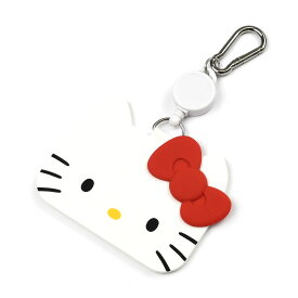 HELLO KITTY PASS CASE ハローキティ パスケース シリコン 日焼けキティ メール便送料無料 リール付き カラビナ付き 定期入れ キティちゃん リボン サンリオ レディース p+g design ピージーデザイン 単パス 横型 カードケース リールコード 可愛い 子供 学生 新生活