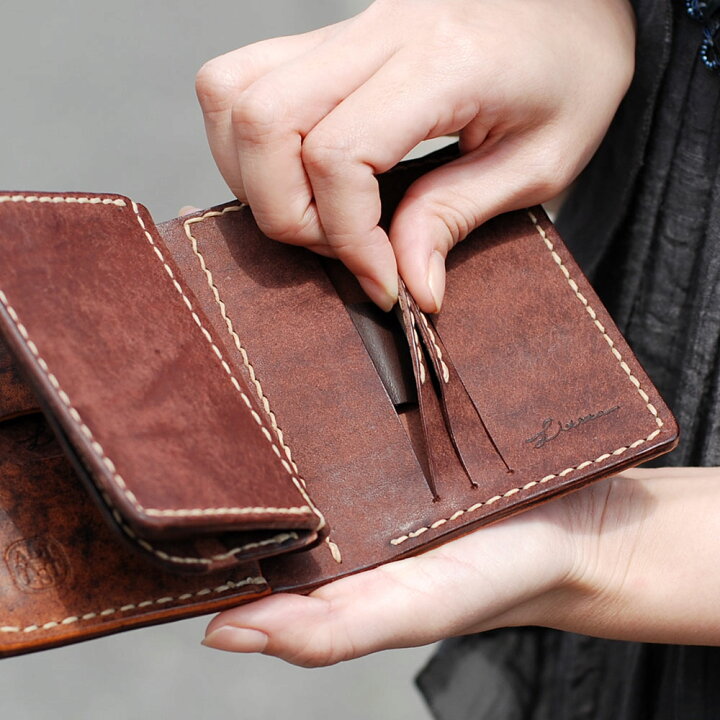 楽天市場】二つ折り財布 D WALLET 手縫い 札入れ 小銭入れ LITSTA 日本 