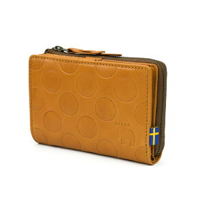 moz モズ 二つ折り財布 レディース 本革 大容量 ミドルウォレット L字ファスナー 小銭仕切り カードがたくさん入る 外側小銭入れ YKK dot ドット 水玉模様 Elk エルク 型押し 使いやすい 北欧 牛